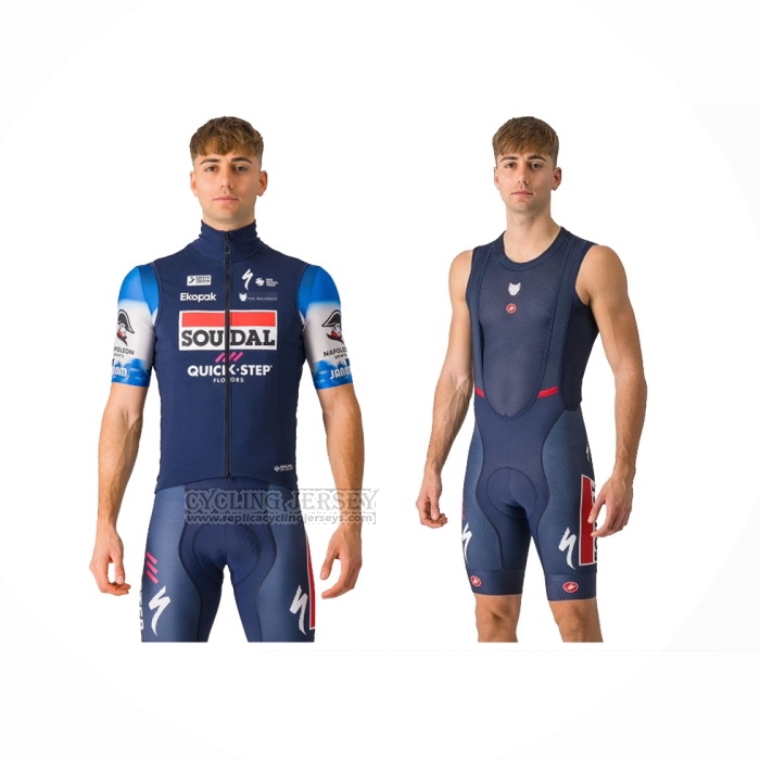 2024 Cycling Jersey Deceuninck Quick Step Dark Blue Short Sleeve And Bib Short